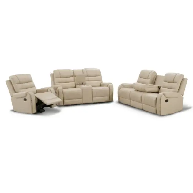 KImberly 6035-Beige Half-leather Manual Swivel 6 Seater Recliner  (Finish Colour - Beige, DIY(Do-It-Yourself))