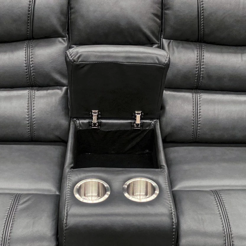 KImberly 6035-Grey Half-leather Manual Swivel 6 Seater Recliner (Finish Colour - Grey, DIY(Do-It-Yourself)) - Image 5