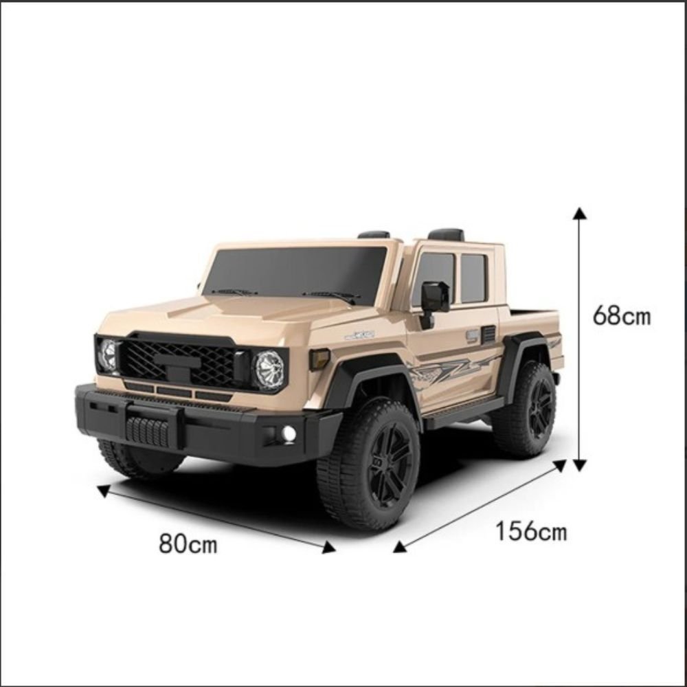 Large 4x4 Kids Electric Ride On Land Cruiser Inspired - Desert Sand Beige - Image 3