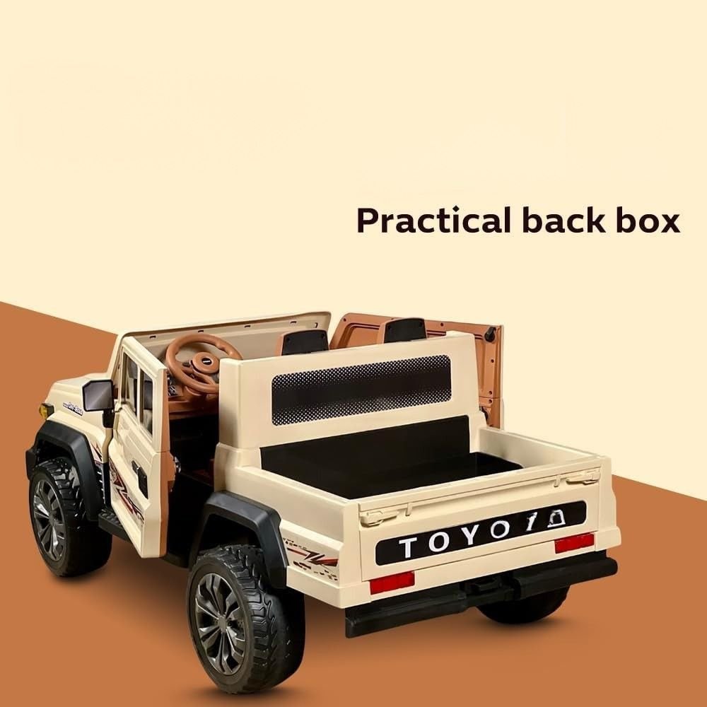 Large 4x4 Kids Electric Ride On Land Cruiser Inspired - Desert Sand Beige - Image 6