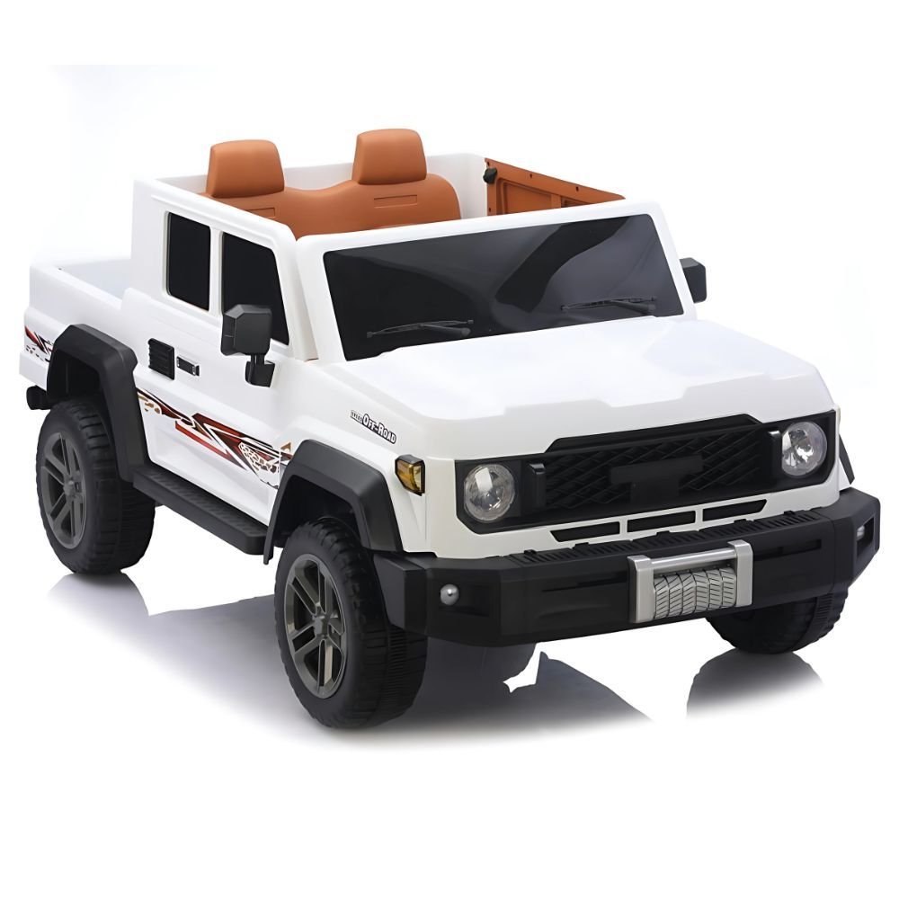 Large 4x4 Kids Electric Ride On Land Cruiser Inspired - White - Image 2