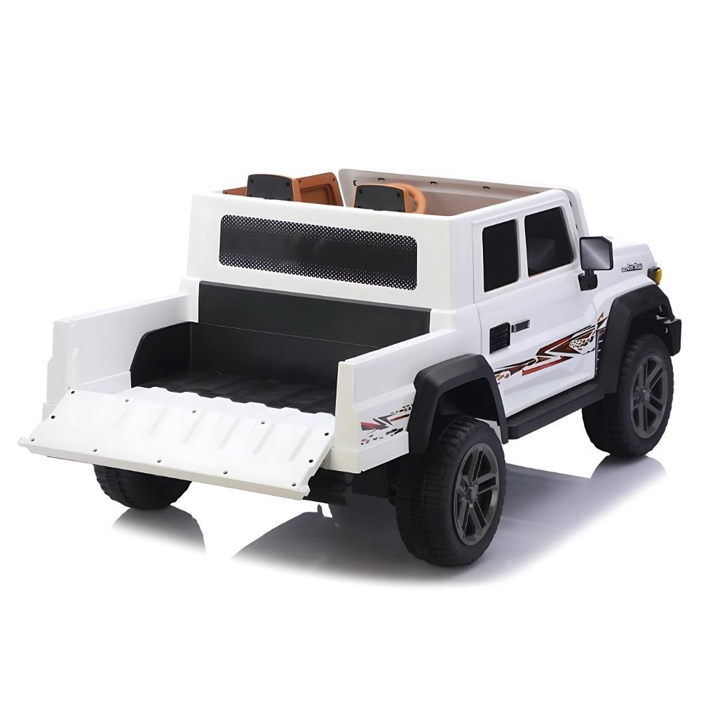 Large 4x4 Kids Electric Ride On Land Cruiser Inspired - White - Image 4