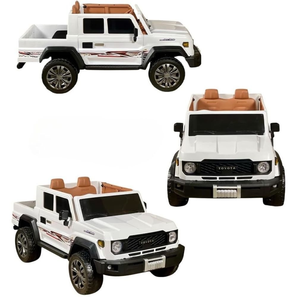 Large 4x4 Kids Electric Ride On Land Cruiser Inspired - White - Image 6