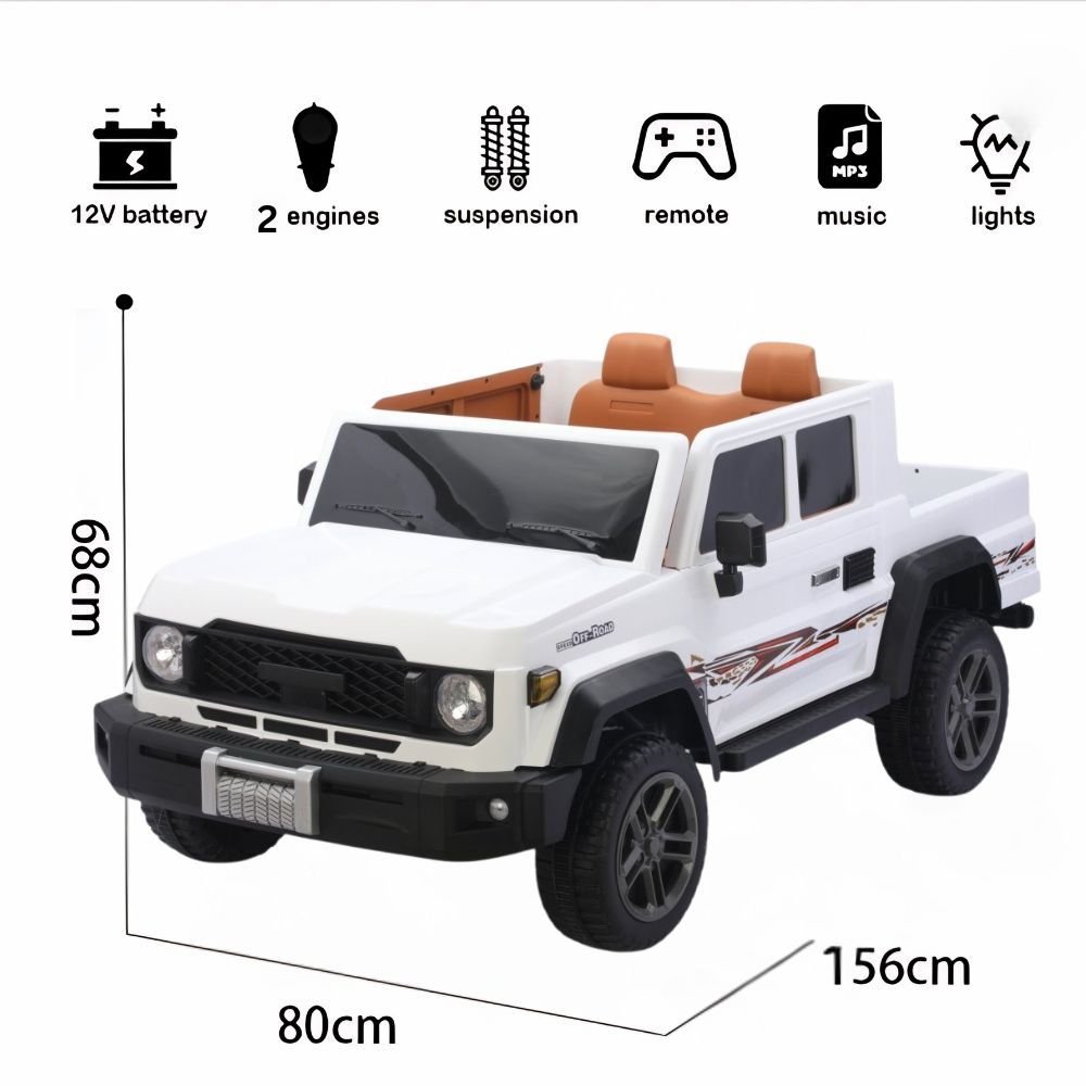Large 4x4 Kids Electric Ride On Land Cruiser Inspired - White - Image 7