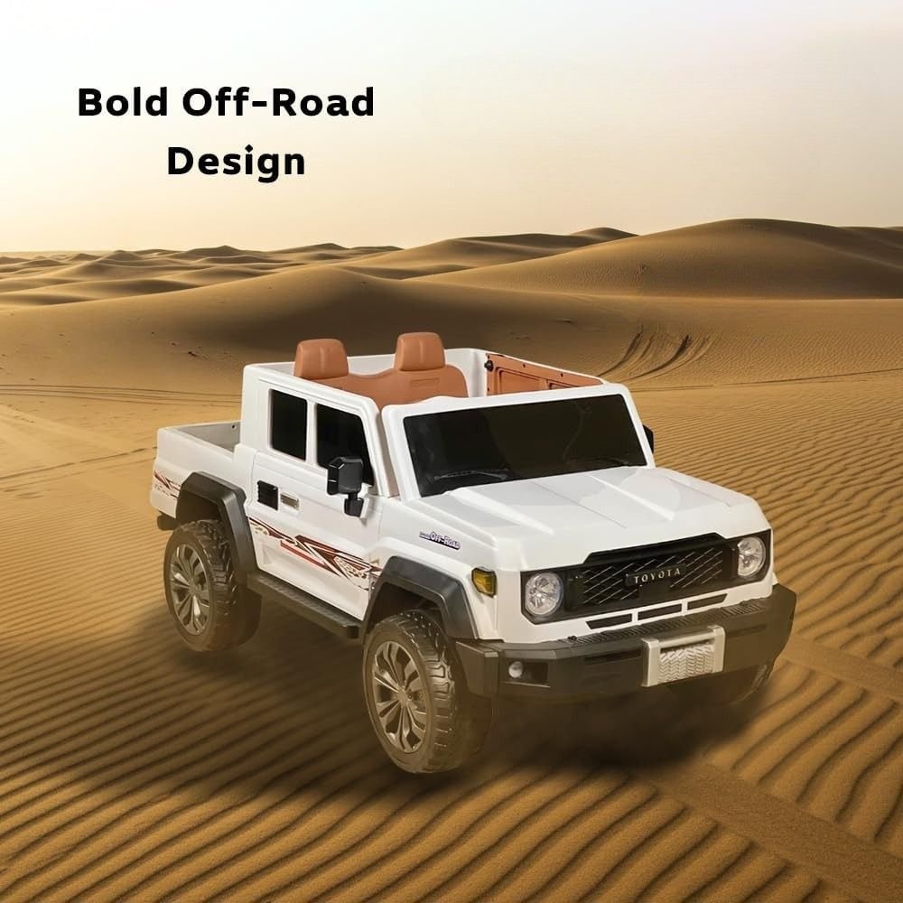 Large 4x4 Kids Electric Ride On Land Cruiser Inspired - White - Image 8