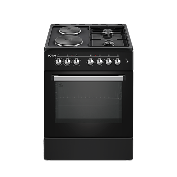 TOTAI TS 60CM 2 GAS BURNER AND 2 ELECTRIC PLATE STOVE WITH ELECTRIC OVEN - Totai
